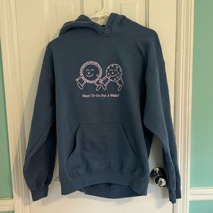 Lonely Ghost Blue “Want to go for a walk” Hoodie M